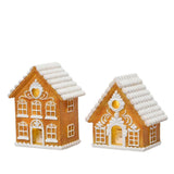 Decoris statue hus honningkager med LED belysning polyresin brun 8,5x5,5x8,3cm