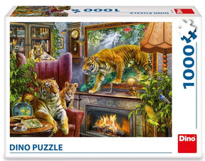 Dinotoys dino puslespil tigere i stuen - 1000 brikker