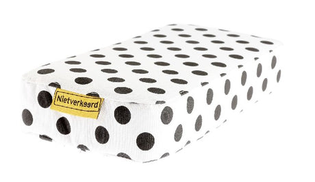 Ikke forkert bagagebærerpude hvid 32x15x5cm, prikker (matchende opkald artikel 3332)