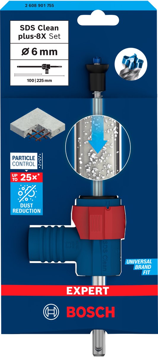 Bosch expert sds clean plus-8x hammerboresæt 6 x 100 x 225