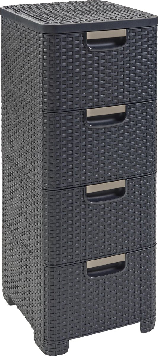 Curver stil skuffesystem - 4x14l - antracit