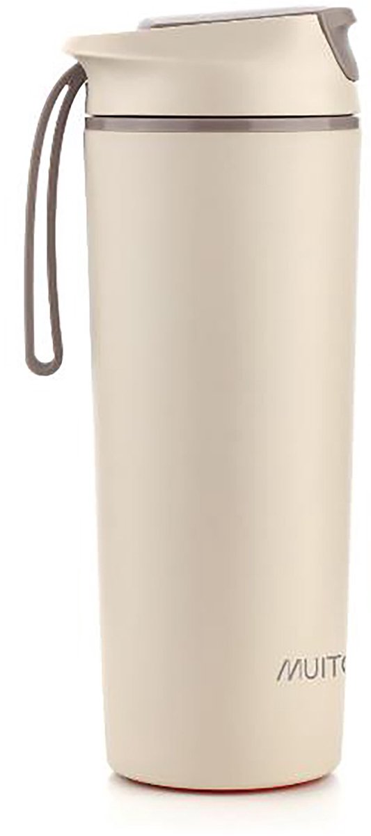 Muitomas falder aldrig ned vandflaske - anti-fald sugekopsystem - skridsikkert greb - termisk konstruktion - 450ml - hvid