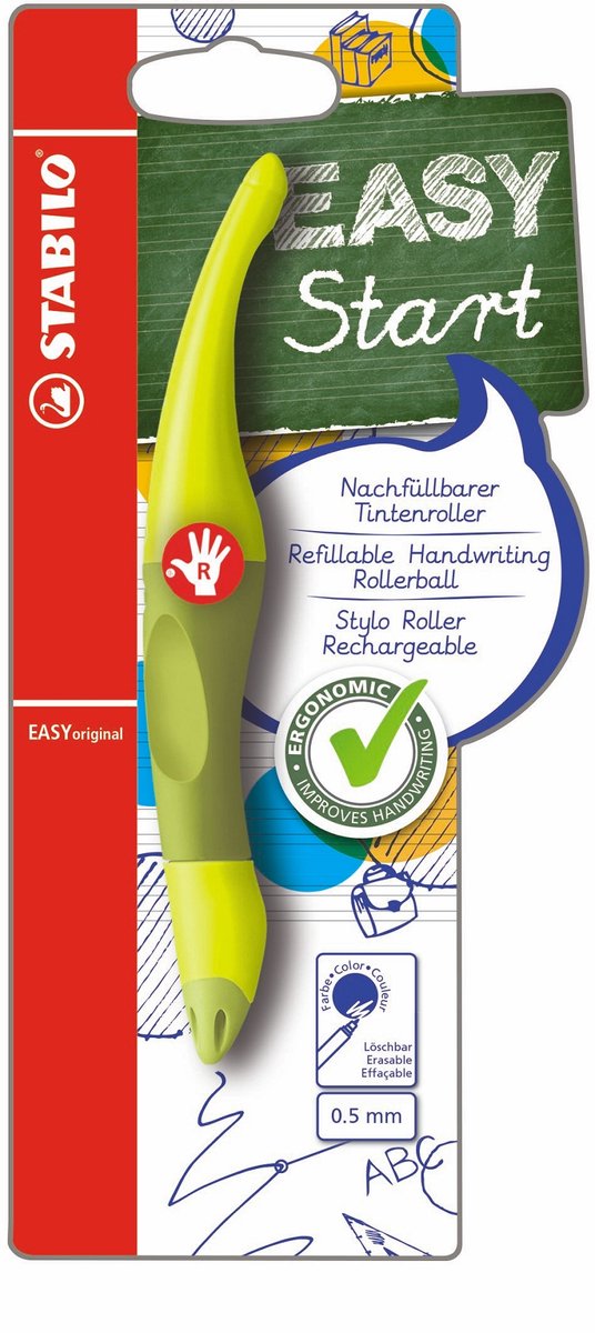 Stabilo easyoriginal - ergonomisk rollerball - højrehåndet - lime