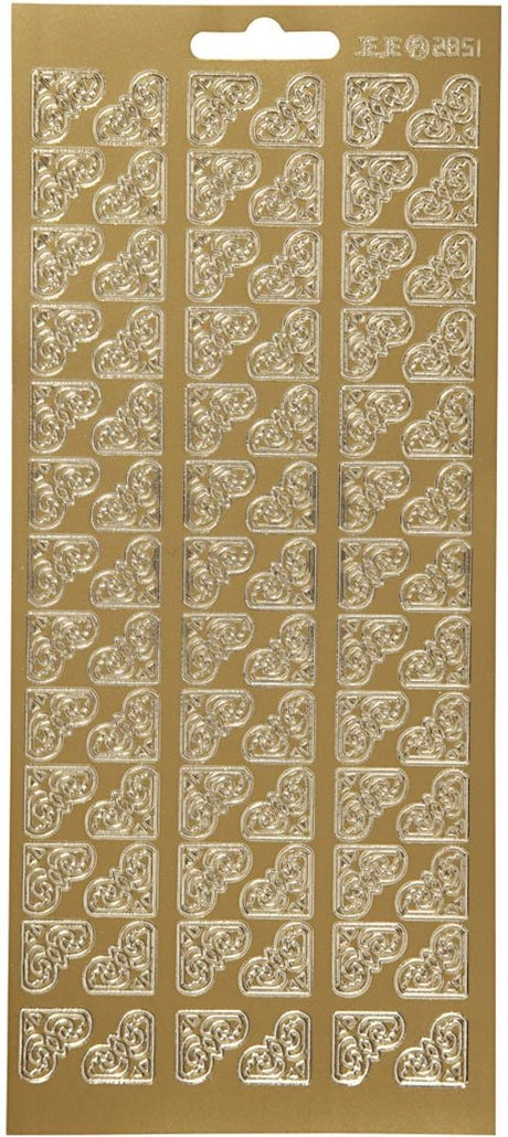 Creativ firmaklistermærker, hjørner, ark 10x23 cm, guld, 1 ark