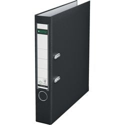 Ordner leitz 1015 plastik bredde 5,2cm sort indstikslabel greb hul