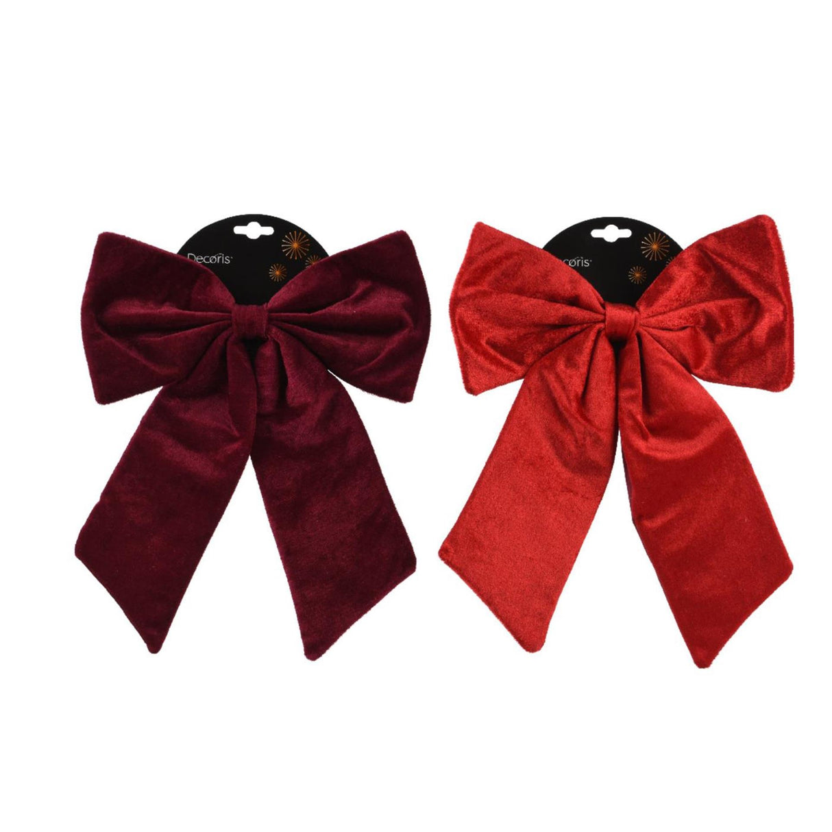 Decoris sløjfe rød bordeaux 30x35cm 2 assorteret