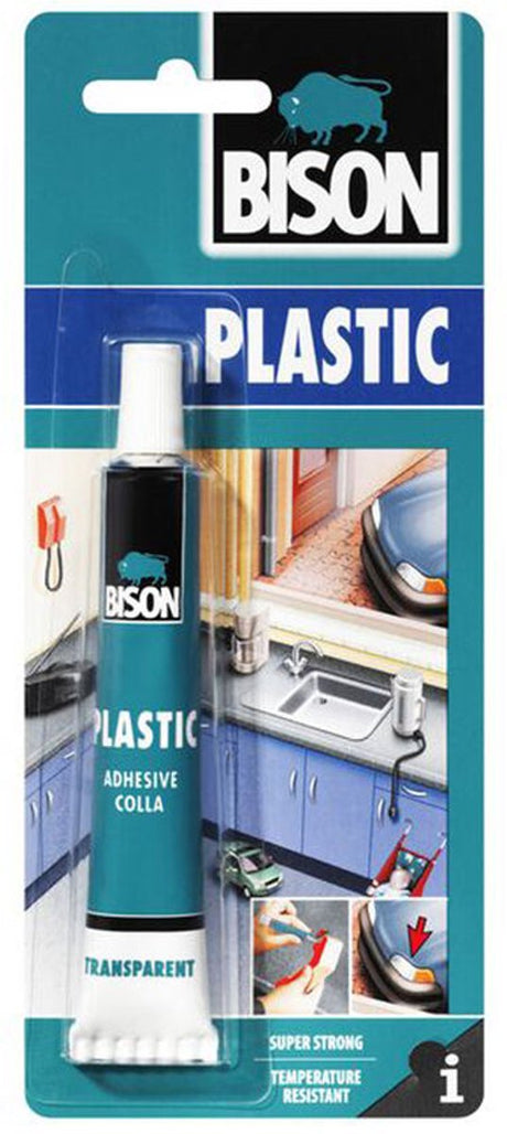 Bison gennemsigtig plastlim - 25ml