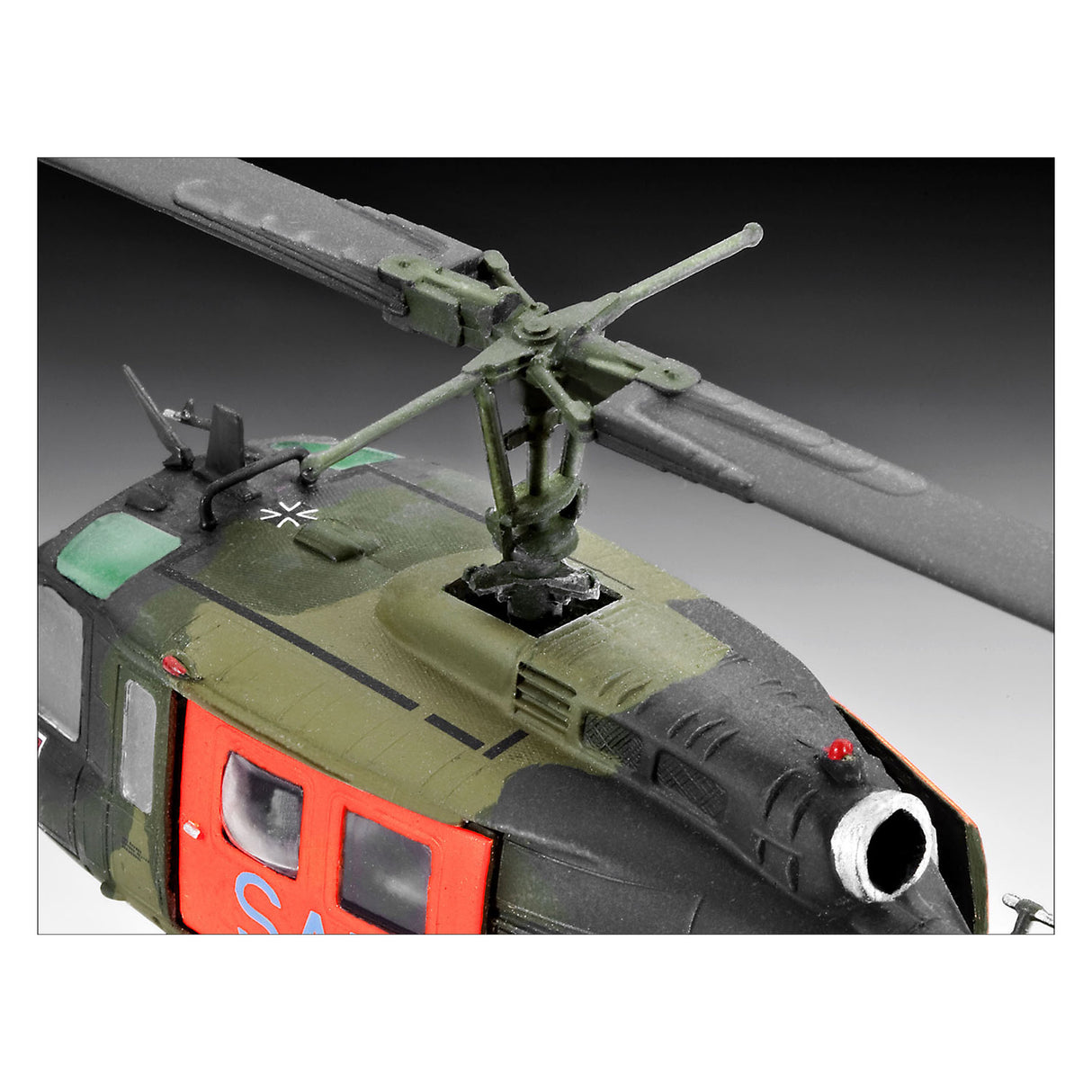 Revell modelsæt militærkøretøjer - 04444 bell uh-1d - sar plastic - 1:72 - modelfremstilling