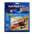 Revell modelsæt - fokker dr.1 37 stk. - inkl. grundlæggende malingsfarver