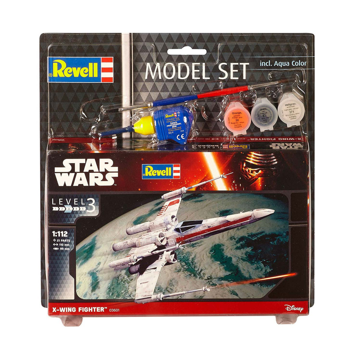 Revell star wars modelsæt - x-wing fighter 21 stk. - inkl. grundlæggende malingsfarver