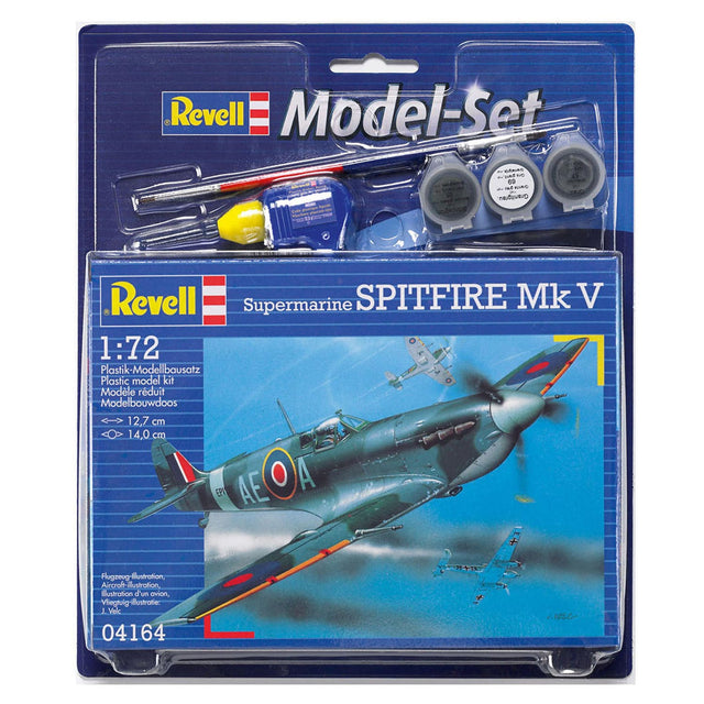 Revell modelsæt - spitfire mk v 39stk. - inkl. grundlæggende malingsfarver