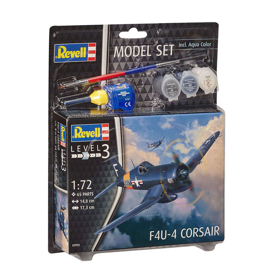 Revell modelsæt f4u-4 corsair jagerfly - inkl. grundlæggende malingsfarver