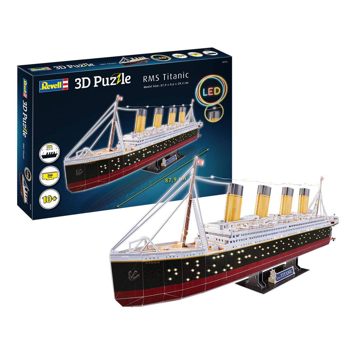 Revell 3D puslespil byggesæt - RMS Titanic LED Edition 266 stk.