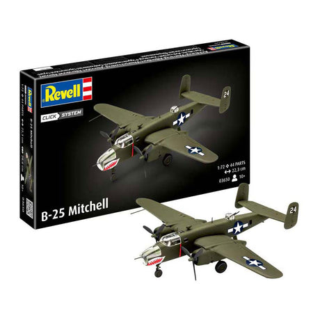 Revell modelbyggesæt militærkøretøjer - 03650 b-25 mitchell easy-click-system plastik - 1:72 - modelfremstilling