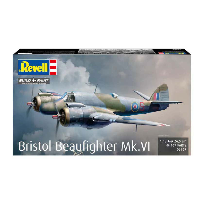 Revell modelsæt - bristol beaufighter mk. vi 1:48 - 167 dele.