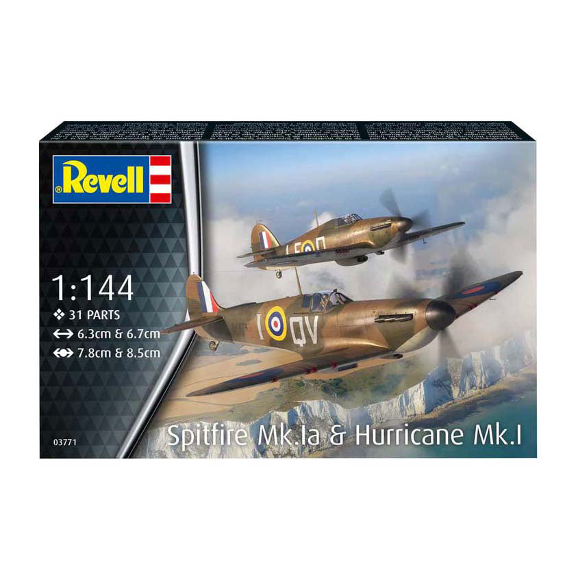 Revell modelsæt - spitfire mk.1a orkan mk.1 1:144 - 31 stk.