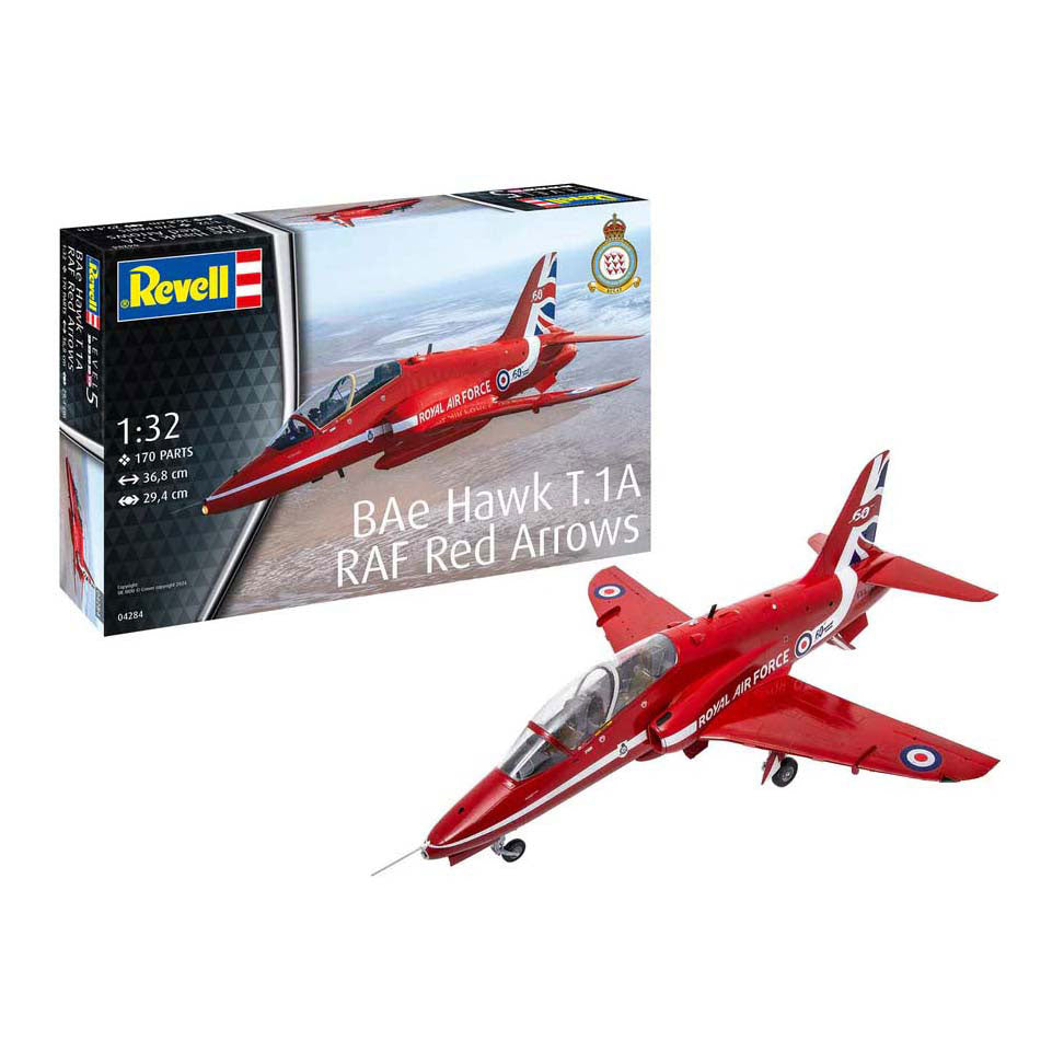 Revell model kit - bae hawk t.1a - røde pile 1:32 - 170stk.