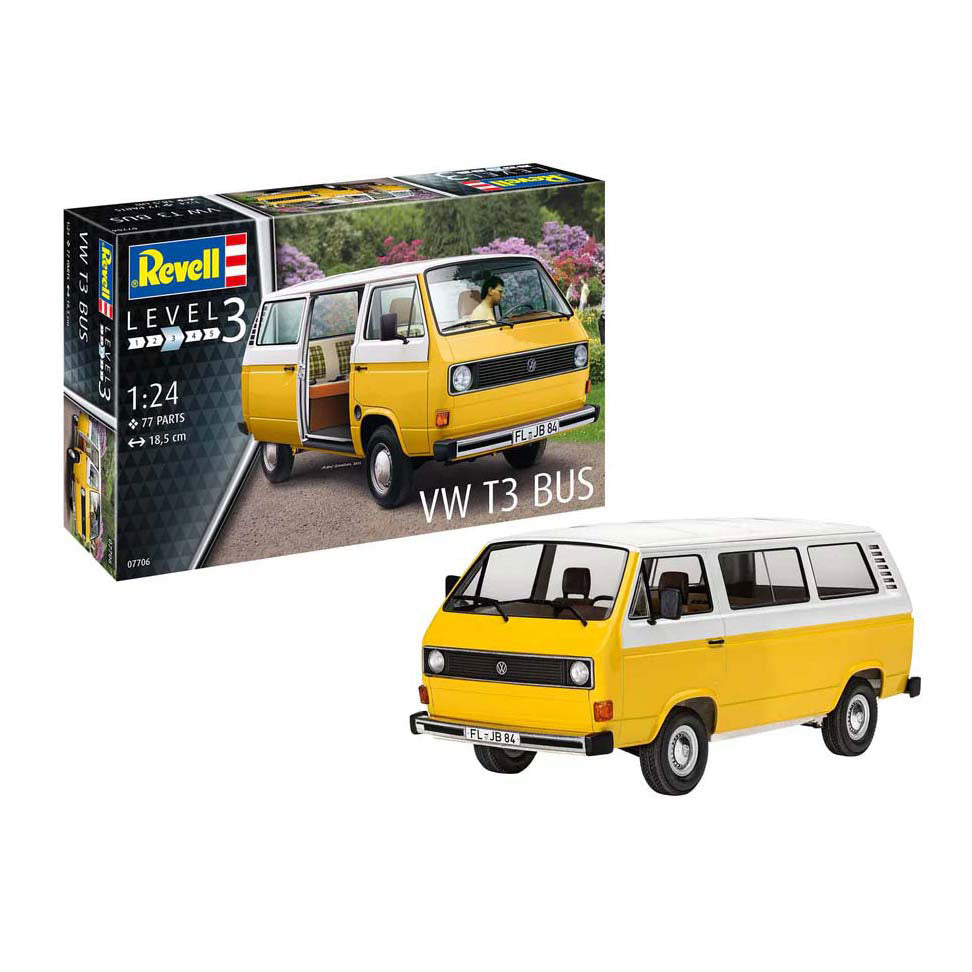 Revell modelsæt - vw t3 bus 1:25 - 77 dele.