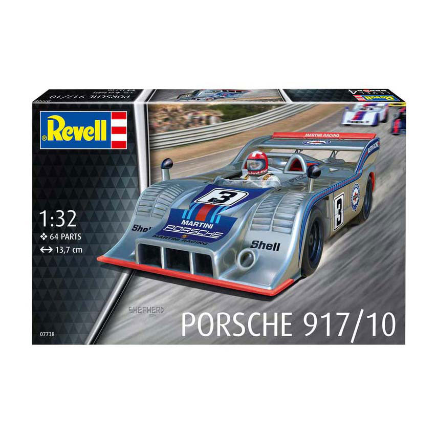 Revell modelsæt bil - 07738 porsche 917 10 - tysk rauto plastic - 1:32 - modelfremstilling