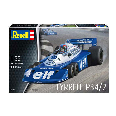 Revell modelsæt militærkøretøjer - 07741 tyrrell p34 2 - 6 hjul - formel 1 bil plastik - 1:32 - modelfremstilling
