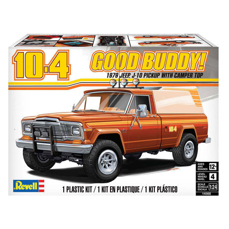 Revell modelsæt - 1979 jeep j-10 pickup med autocamper top 1:24 -