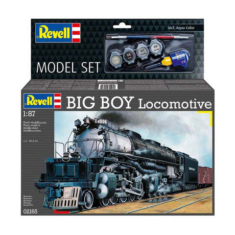 Revell modelsæt - big boy lokomotiv 1:87 - 233 stk - inkl. grundlæggende malingsfarver