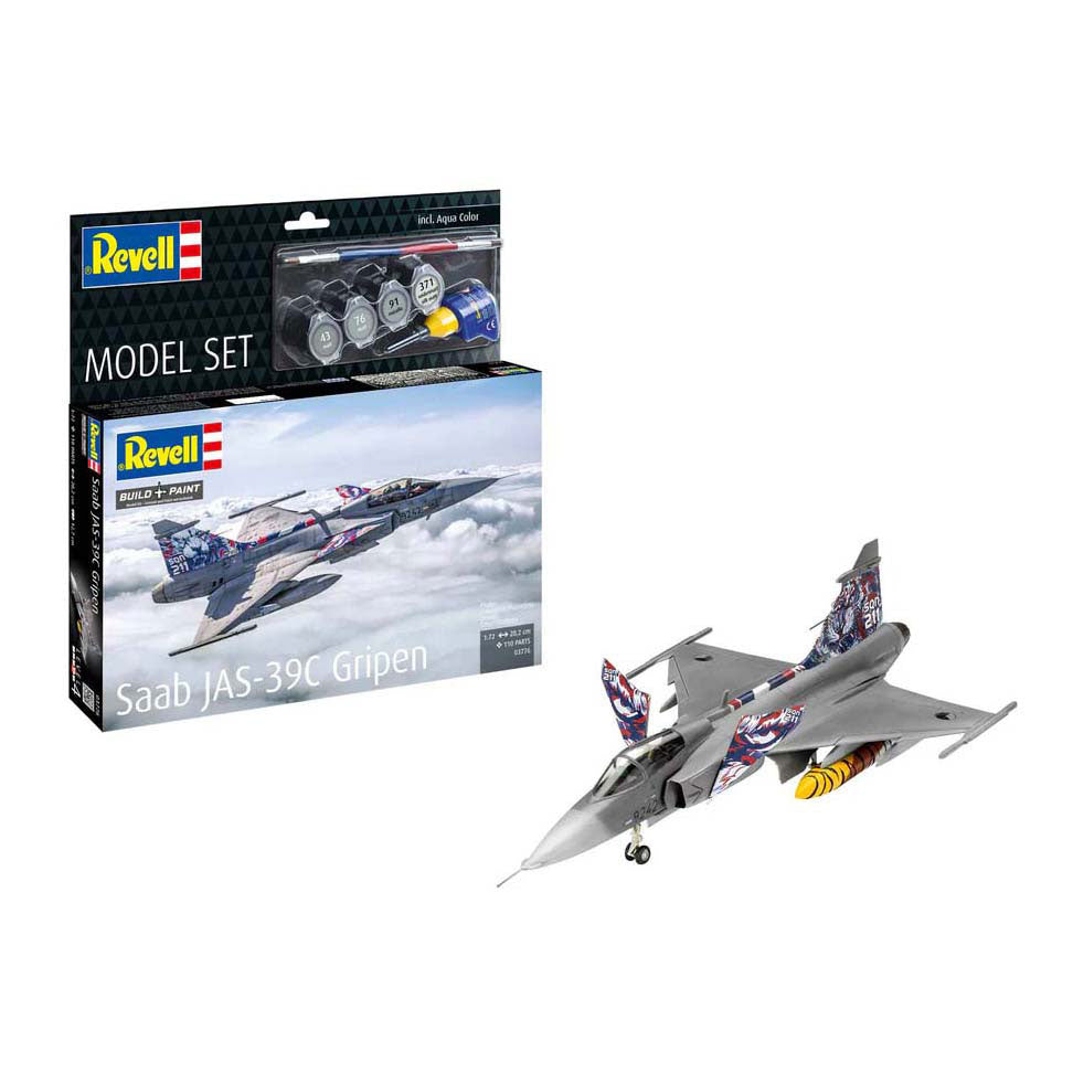 Revell modelsæt - saab jas-39c gripen 1:72 - 110 stk.