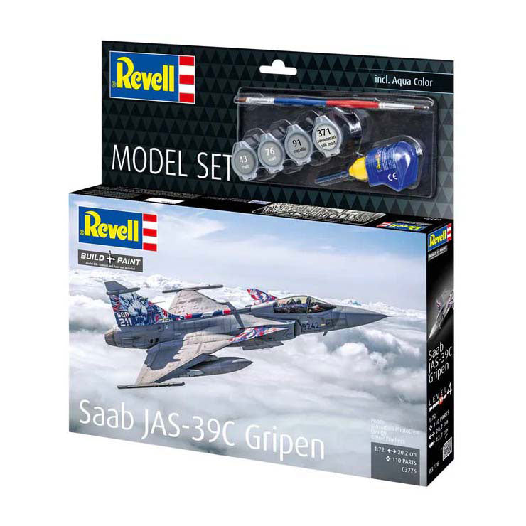 Revell modelsæt - saab jas-39c gripen 1:72 - 110 stk.