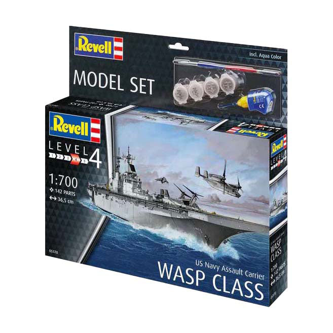 Revell modelsæt - us navy assault carrier hveps klasse 1:700 - 142 stk.