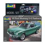 Revell modelsæt - 1965 Ford Mustang 2+2 fastback 1:24 - 82 stk. - inkl. grundlæggende malingsfarver