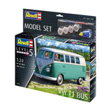 Revell modelsæt - vw t1 bus 1:24 - 146 stk. - inkl. grundlæggende malingsfarver