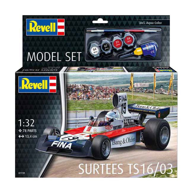 Revell modelsæt - surtees ts16 03 formel 1 1:32 - 78 stk. - inkl. grundlæggende malingsfarver