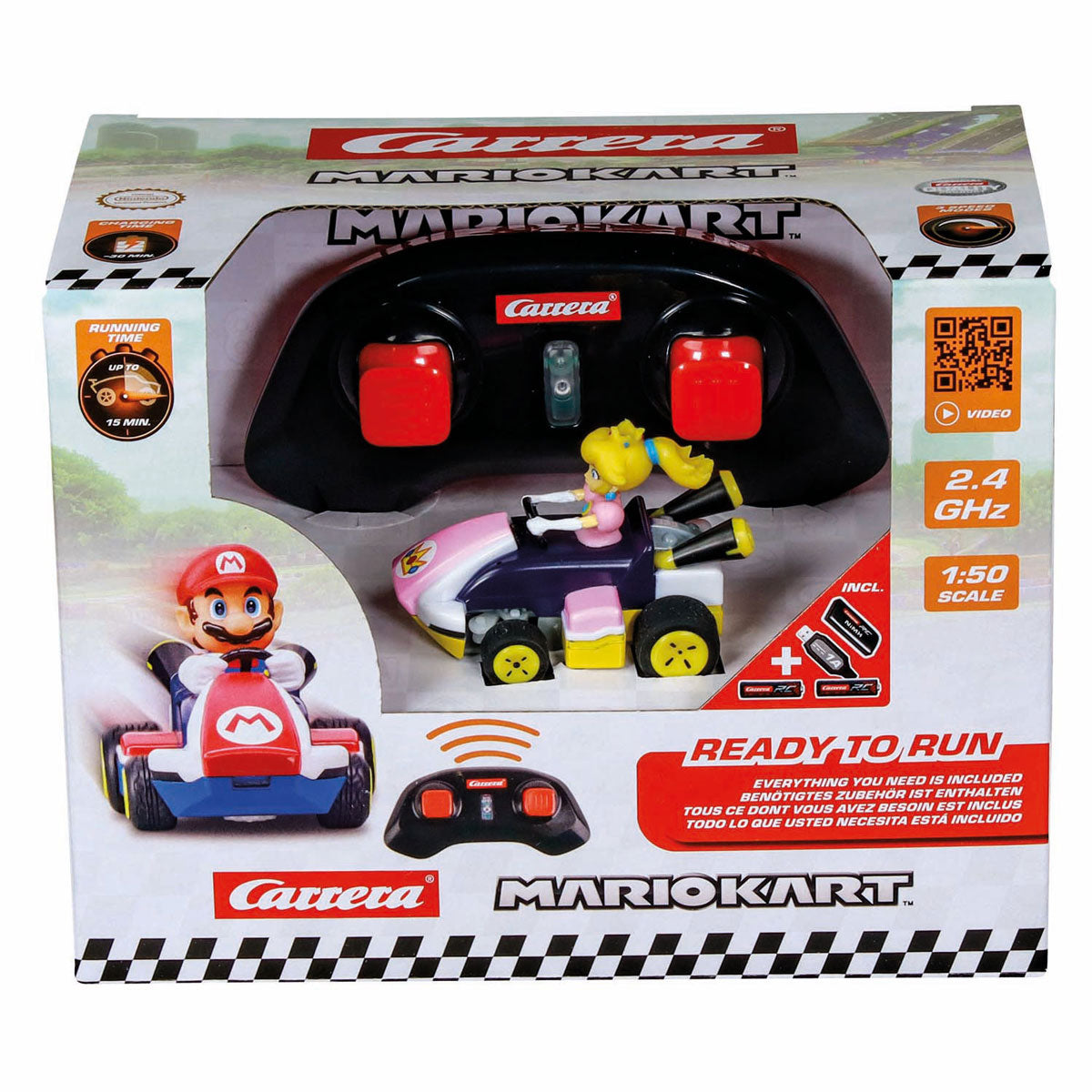 Carrera mini rc 2.4ghz mario kar fersken - 1:50
