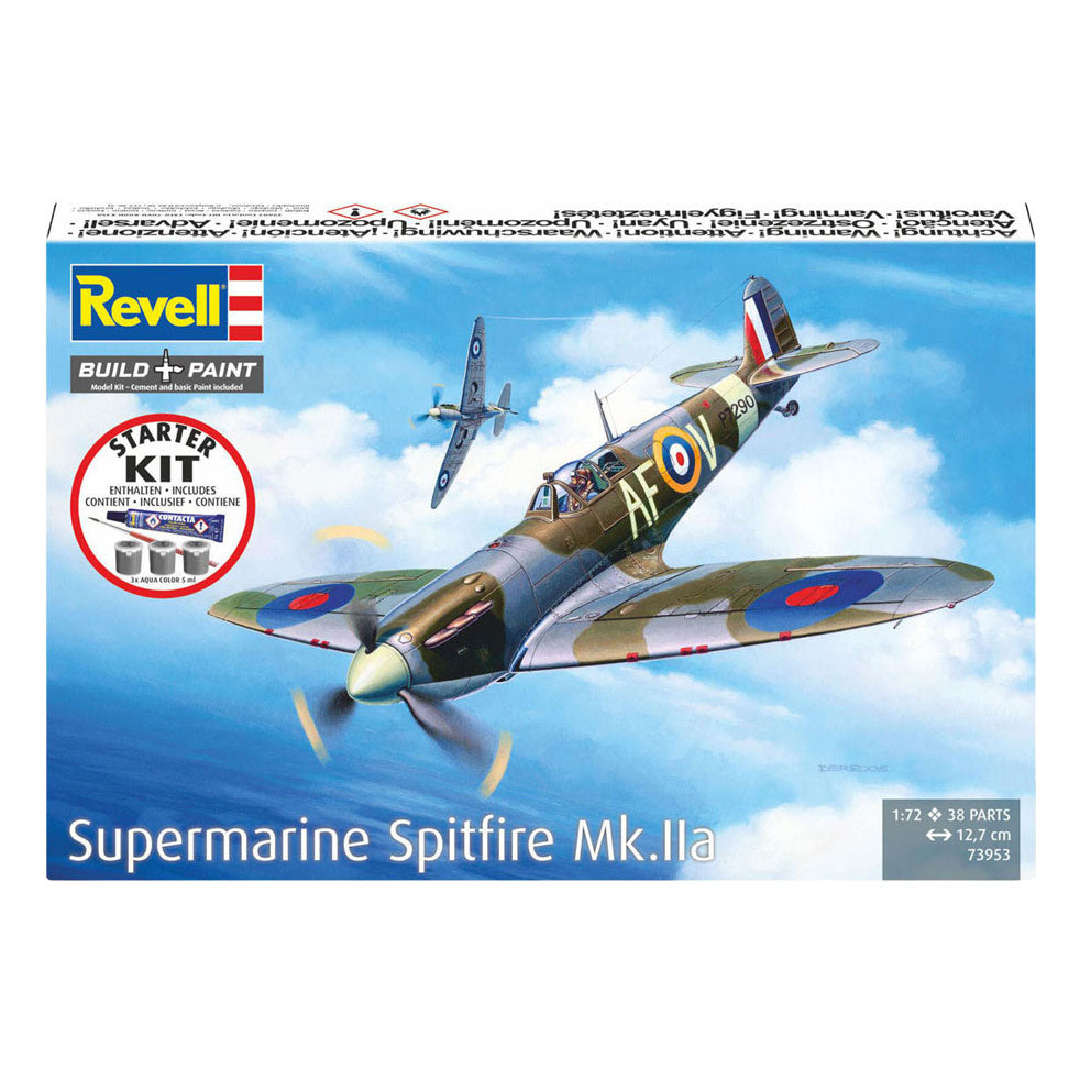 Revell model kit startsæt spitfire mk.iia 1:72 - 38stk.