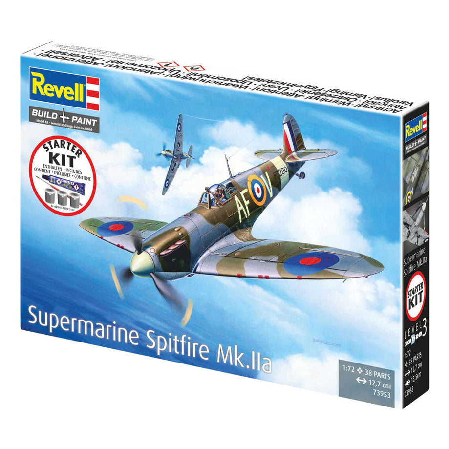 Revell model kit startsæt spitfire mk.iia 1:72 - 38stk.