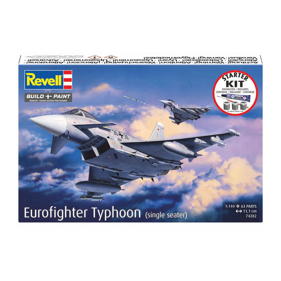 Revell model kit startsæt eurofighter typhoon (enkeltsædet) 1:144 - 63 stk.