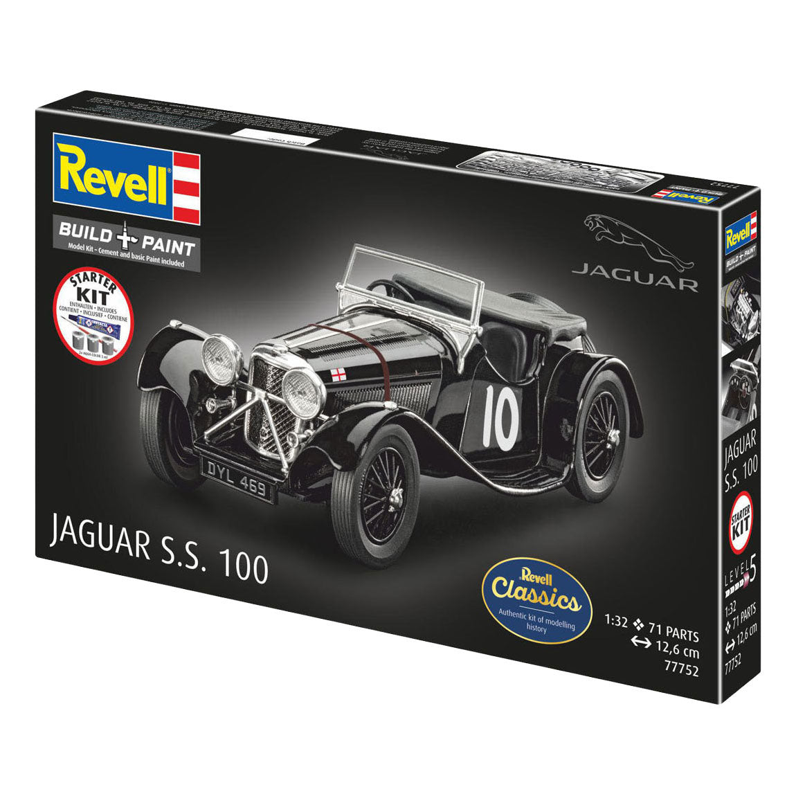 Revell modelsæt startsæt Jaguar SS 100 1:32 - 75 stk.