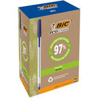 Bic kuglepen rund stic ecolutions 0,4 mm genbrugsblå