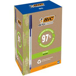 Bic kuglepen rund stic ecolutions 0,4 mm genbrugsblå