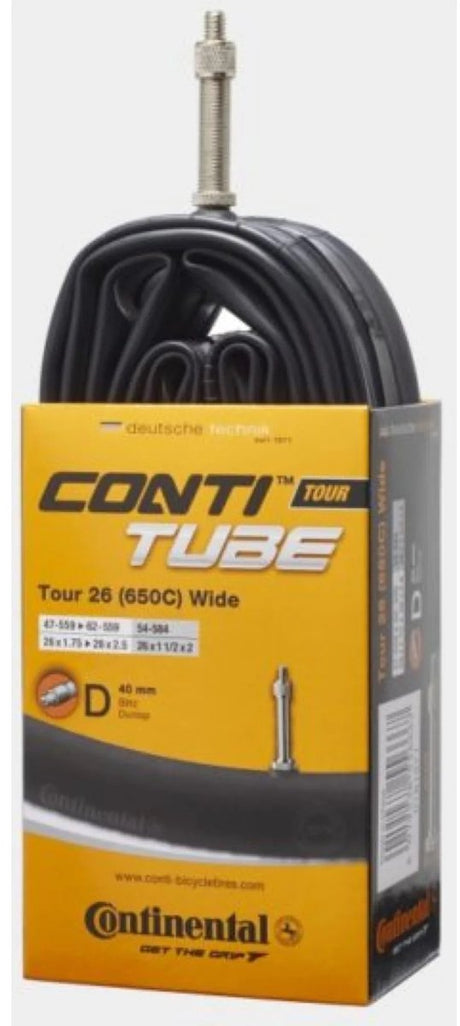 Continental inderrør 26 tommer - bredde 1,75 2,5 - hollandsk ventil 40 mm - velegnet til MTB og bycykler