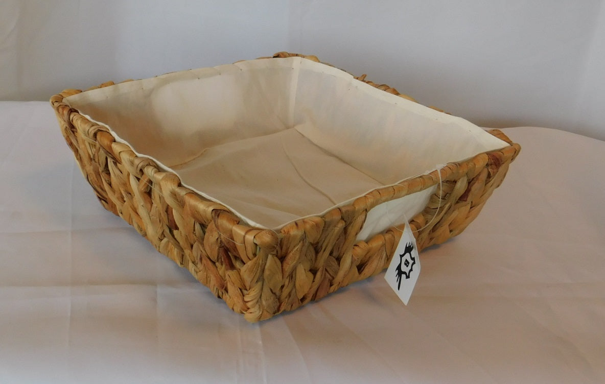 Kurvkurv hyacint beklædt med stof 25x25x8cm