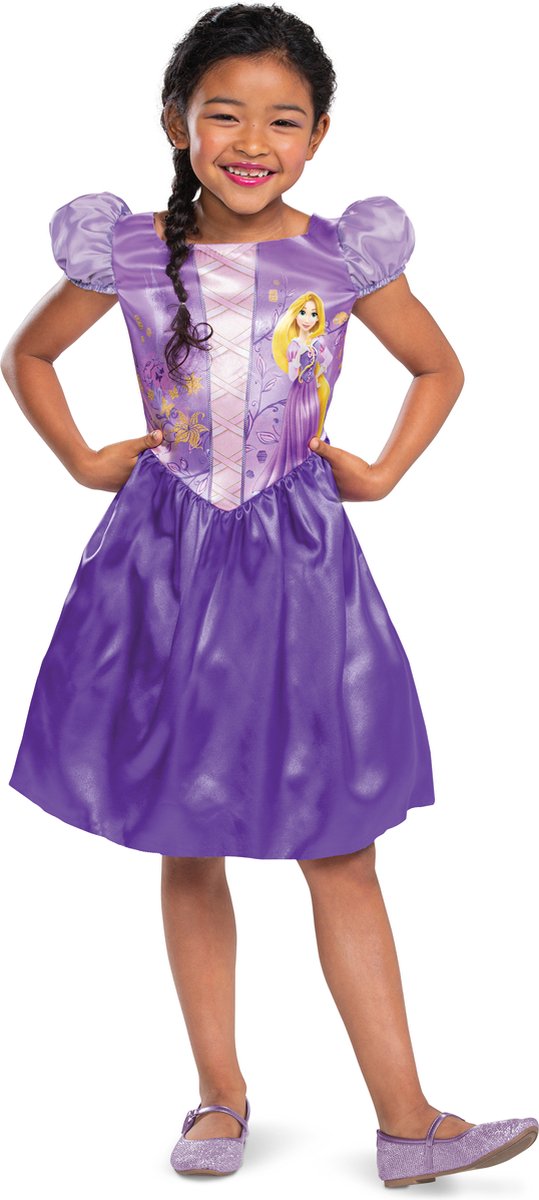 Forklædning disney prinsesse - tangled, rapunzel basic plus, størrelse xs (3t-4t år), piger