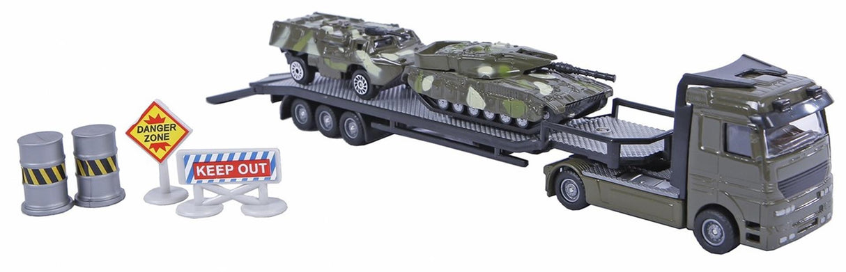2-play militær transporter med 2 tanke trykstøbt plast 24cm