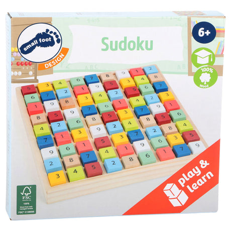 Lille fod - træ Sudoku Game Color, 82dlg.