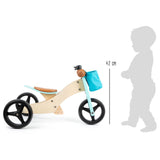 Lille fod - Træ trehjuling og balance cykel 2in1 turkis