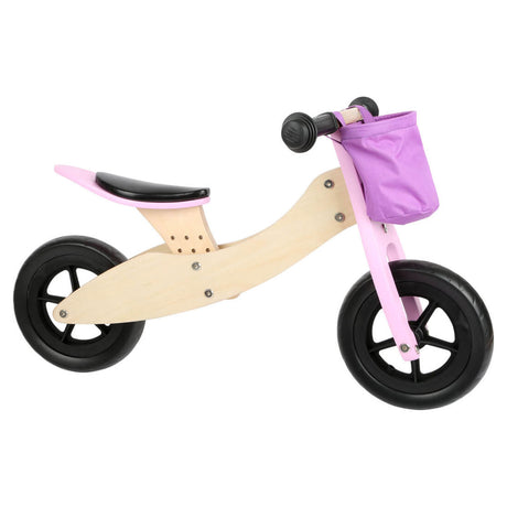 Lille fod - Træ trehjuling og balance cykel 2in1 maxi pink