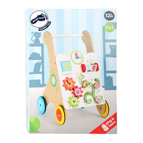 Lille fod - farverig baby rollator i træ