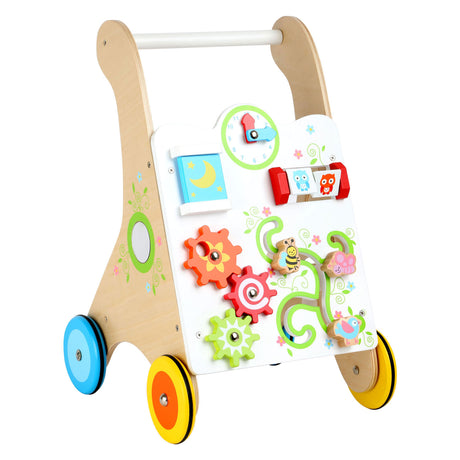 Lille fod - farverig baby rollator i træ