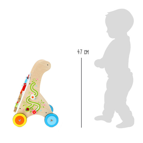 Lille fod - farverig baby rollator i træ