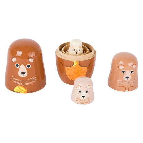 Lille fod - træ matryoshka dukker bjørn familie